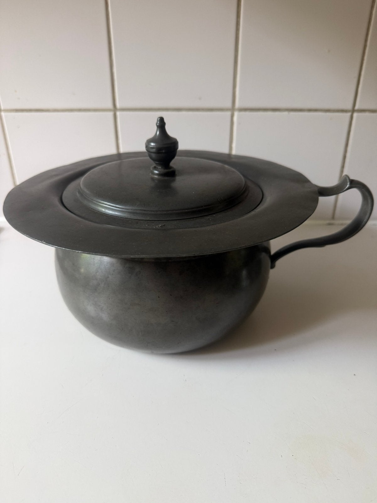 Tinnen Po met deksel, Ophalen of Verzenden