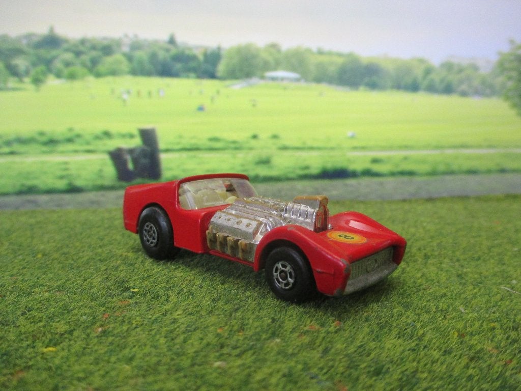 Road Dragster - Lesney Matchbox SuperFast 19B 1971 rood #2, Ophalen of Verzenden, Gebruikt, Auto