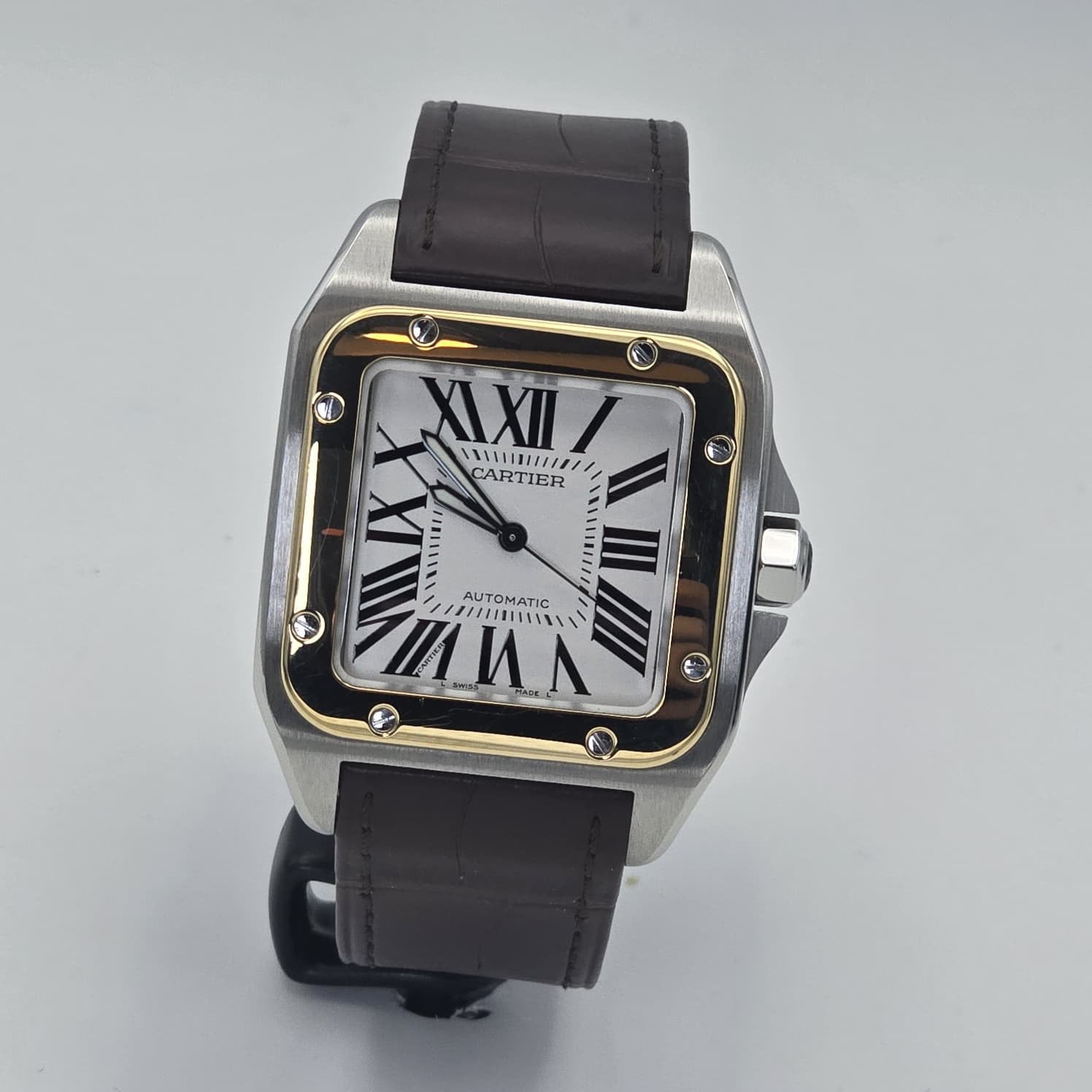 Cartier santos 100 XL nieuwstaat, Ophalen, Zo goed als nieuw, Overige merken