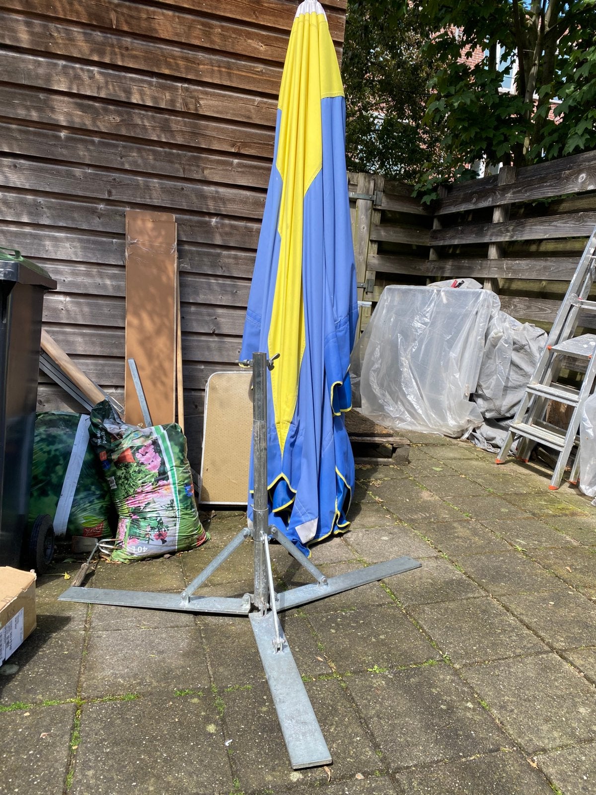 Markt parasol 3x2,50, Ophalen of Verzenden, Zo goed als nieuw, Wasrek