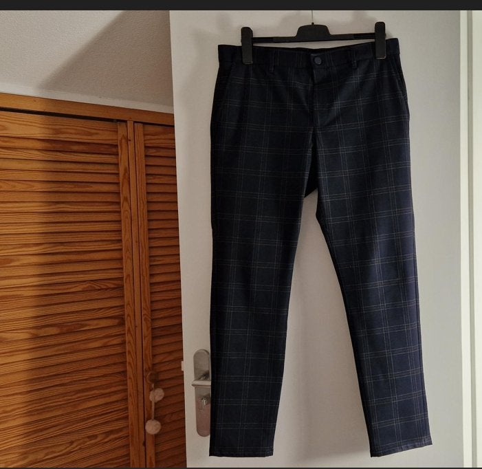 ZGAN ZARA Comfortabele slim fit broek maat - L- marine blauw, Ophalen of Verzenden, Zo goed als nieuw, Zara Man, Maat 48/50 (M)