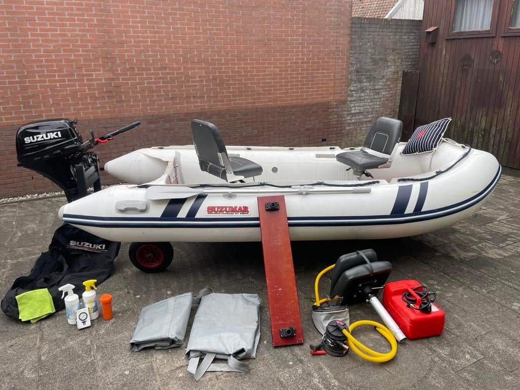 Suzumar 360AL + Suzuki 20pk, Watersport en Boten, Rubberboten, Ophalen, Aluminium, Suzumar, Zo goed als nieuw