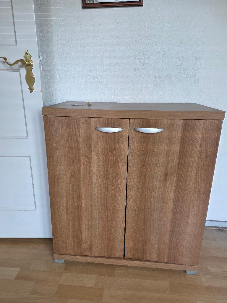 Bruin wandmeubel met openslaande deuren, Huis en Inrichting, Kasten | Wandmeubels, Ophalen, Minder dan 150 cm, Minder dan 100 cm