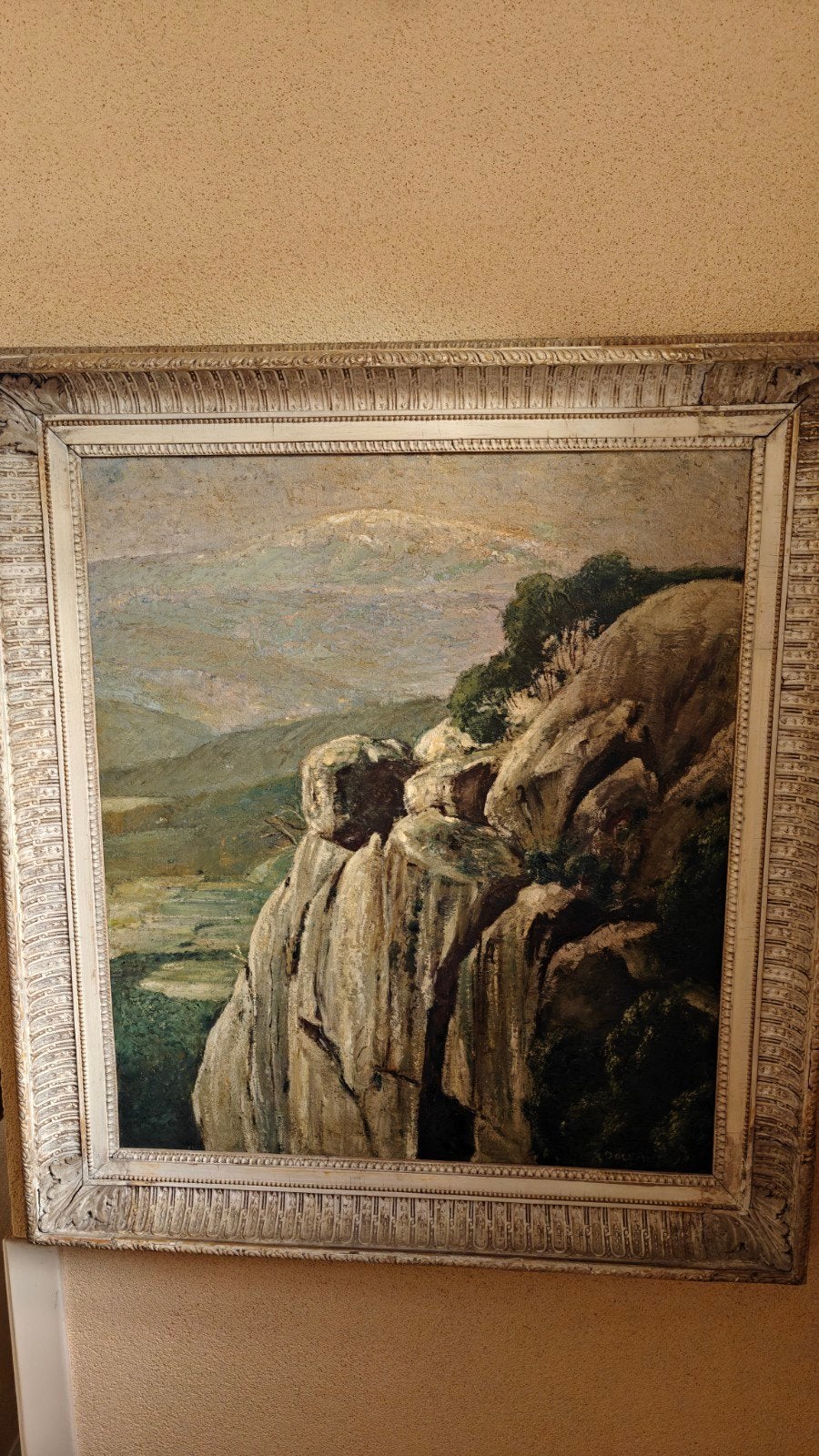 J.J. Doeser: Berglandschap met rotsen, gesigneerd, Ophalen