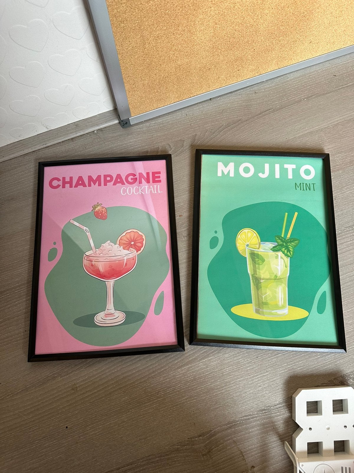 Poster cocktail met lijstje, Ophalen of Verzenden, Zo goed als nieuw