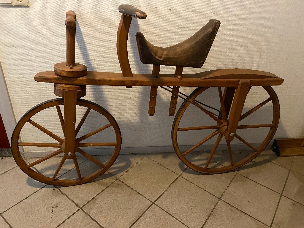 Houten loopfiets, draisine, replica Draisiene Type Niepse., Antiek en Kunst, Ophalen
