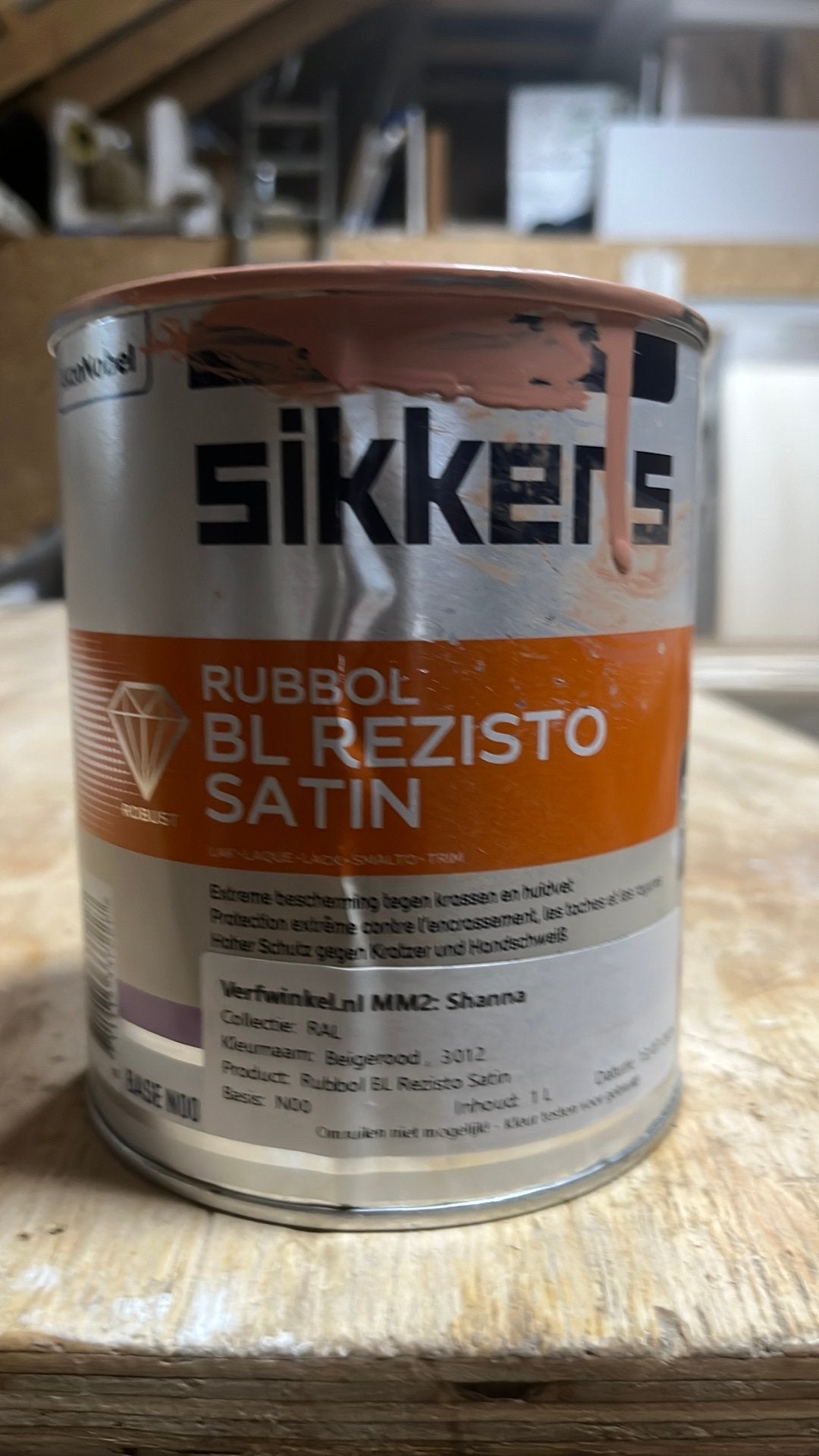 1 aangebroken blik Sikkens binnenverf ral -> 3012, Ophalen, Roze, Minder dan 5 liter, Verf