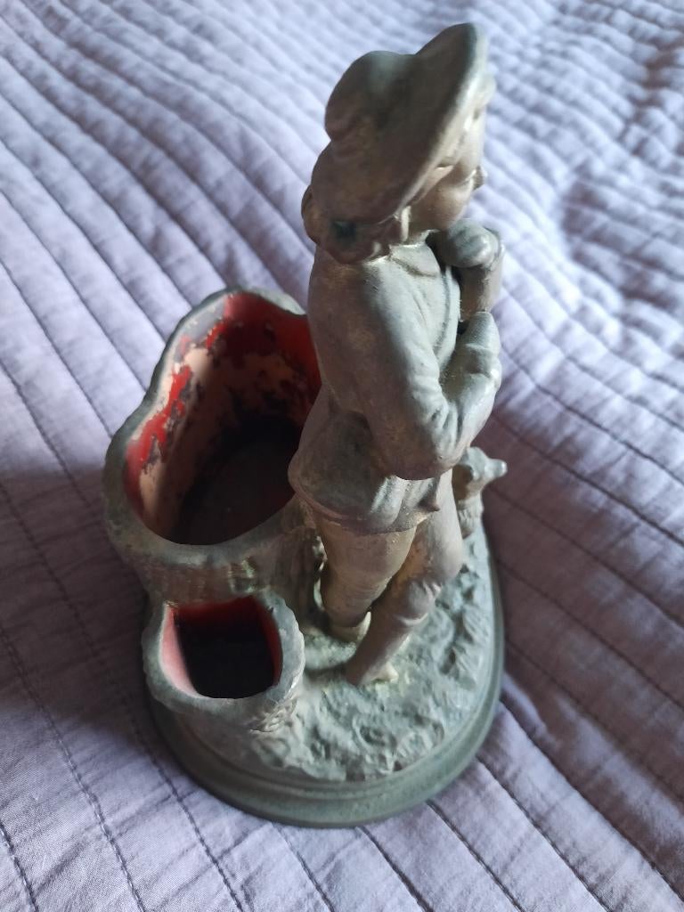 Art deco vaas dame met hond, Antiek en Kunst, Ophalen of Verzenden
