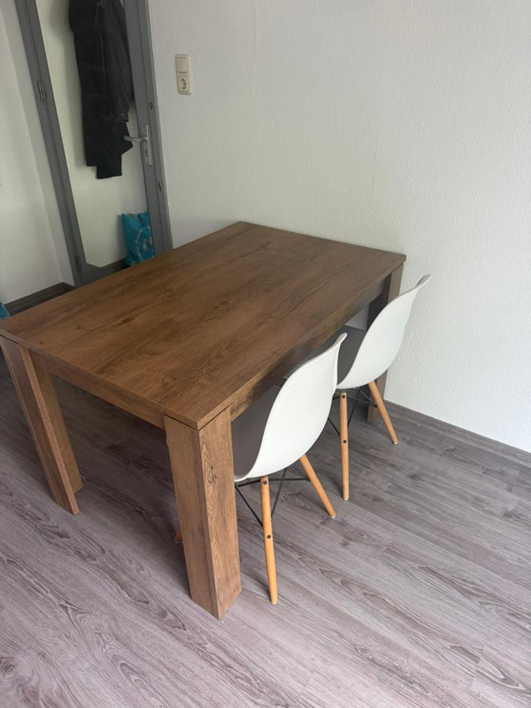 Eettafel met 2 stoelen, Huis en Inrichting, Tafels | Eettafels, Ophalen, 100 tot 150 cm, 50 tot 100 cm, Zo goed als nieuw