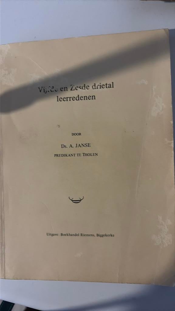 Ds.A.Janse, 5e en 6e drietal leerredenen, Ophalen of Verzenden, Gebruikt