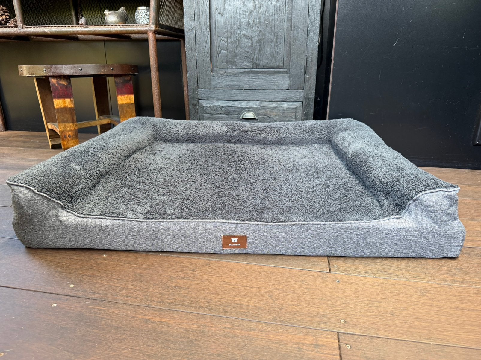 Meritosh orthopedisch hondenbed, hondenmand grijs L 107x81cm, Ophalen, Zo goed als nieuw