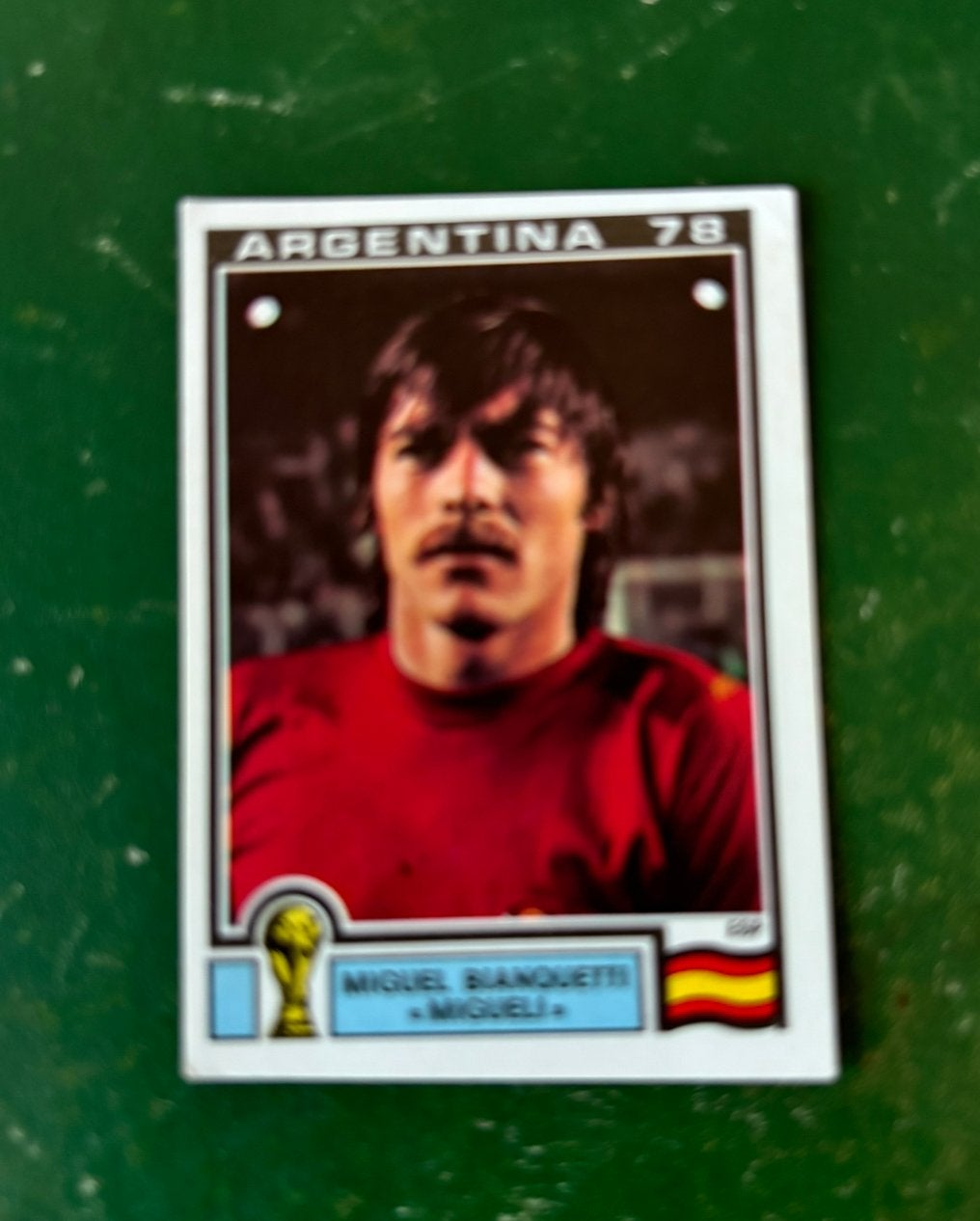 Panini plaatje Migueli Spanje WK 78, Ophalen of Verzenden, Zo goed als nieuw