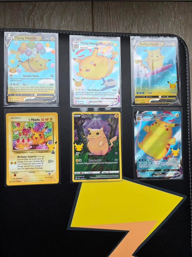 Pikachu lot (6 kaarten) – V, VMAX & promo – NM/M, Ophalen of Verzenden, Zo goed als nieuw, Meerdere kaarten