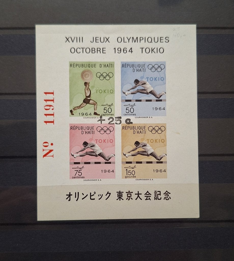 Haïti Olympische Spelen Tokio 1964 postzegelblok, Ophalen of Verzenden, Gestempeld, Midden-Amerika