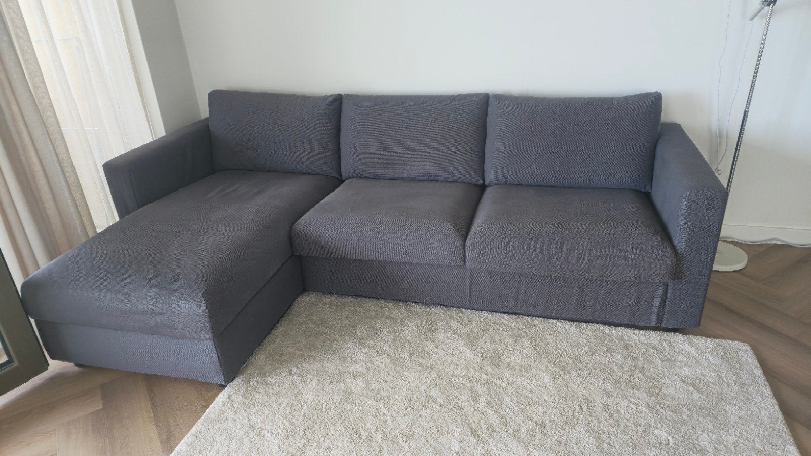 Zo goed als nieuwe slaapbank met chaise longue, Tweepersoons, Ophalen of Verzenden, Zo goed als nieuw, Overige maten