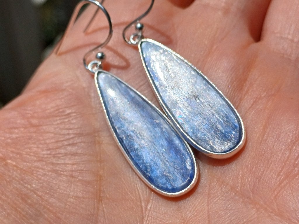 Vanoli lange 925 zilveren oorbellen met kyaniet, Sieraden, Tassen en Uiterlijk, Daiva1973@hotmail.com, Vanoli, Blauw, Amsterdam