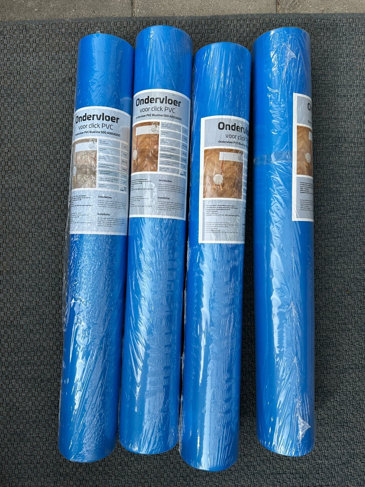 Ondervloer PVC Blueline 500 – 4 rollen, nieuw en ongeopend, Ophalen, 50 tot 150 cm, Overige typen, Nieuw