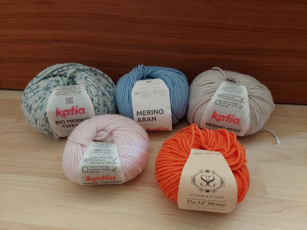 Katia diverse bollen merino wol, Ophalen of Verzenden, Nieuw, Breien of Haken, Wol of Garen