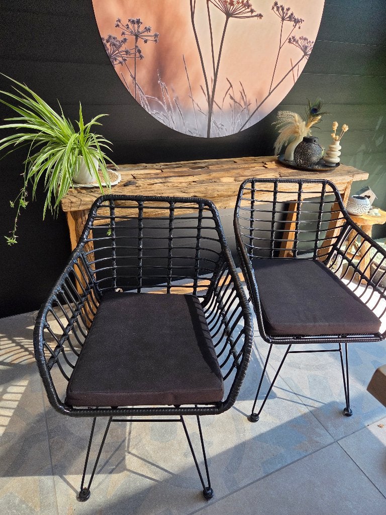 6 tuinstoelen met zitkussen.  In goede staat., Tuin en Terras, Tuinstoelen, Ophalen, Gebruikt, Wicker