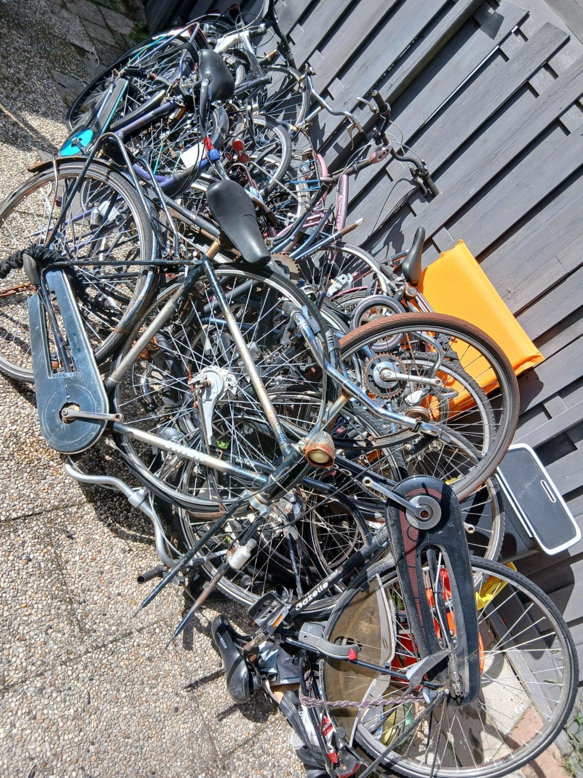 partij fietsen + onderdelen, Ophalen, Gebruikt