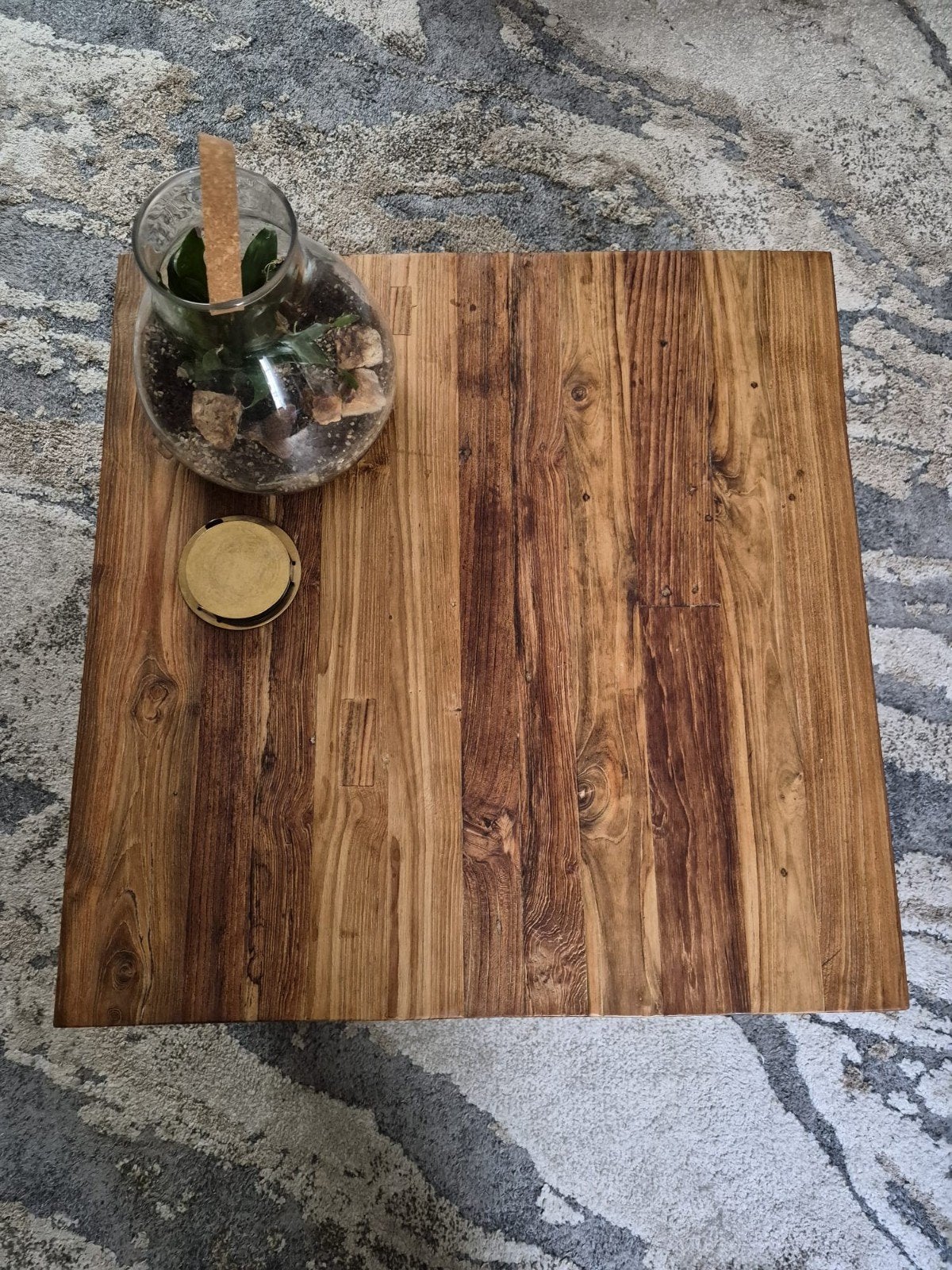 Pronto Romero tafel 65x65 rought teak-gepoedercoat metaal, Ophalen