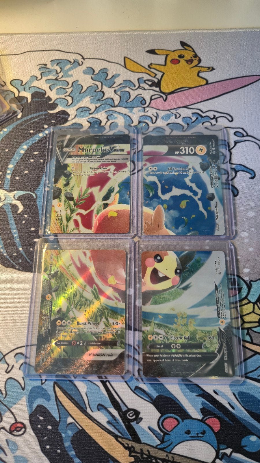 Morpeko V-UNION Pokémon Kaartenset (4 kaarten), Ophalen of Verzenden, Zo goed als nieuw, Meerdere kaarten