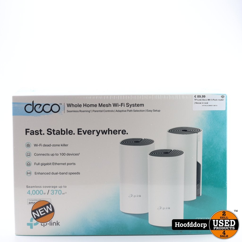 TP-Link Deco M4 3-Pack router | Nieuw in seal, Computers en Software, Netwerk switches, TP-Link, Gebruikt, Support@tplink.com