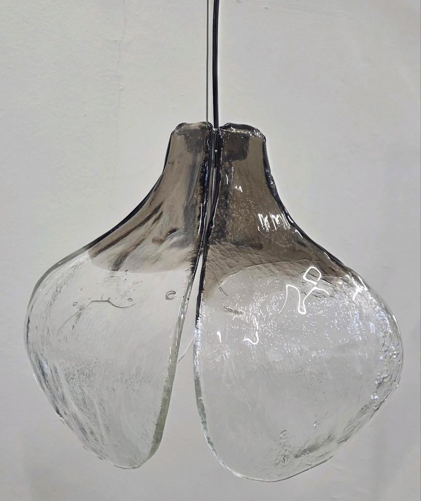 Pendellamp Mazzega Tulip LS184 Carlo Nason Lamp, Ophalen, Zo goed als nieuw, Glas, 75 cm of meer