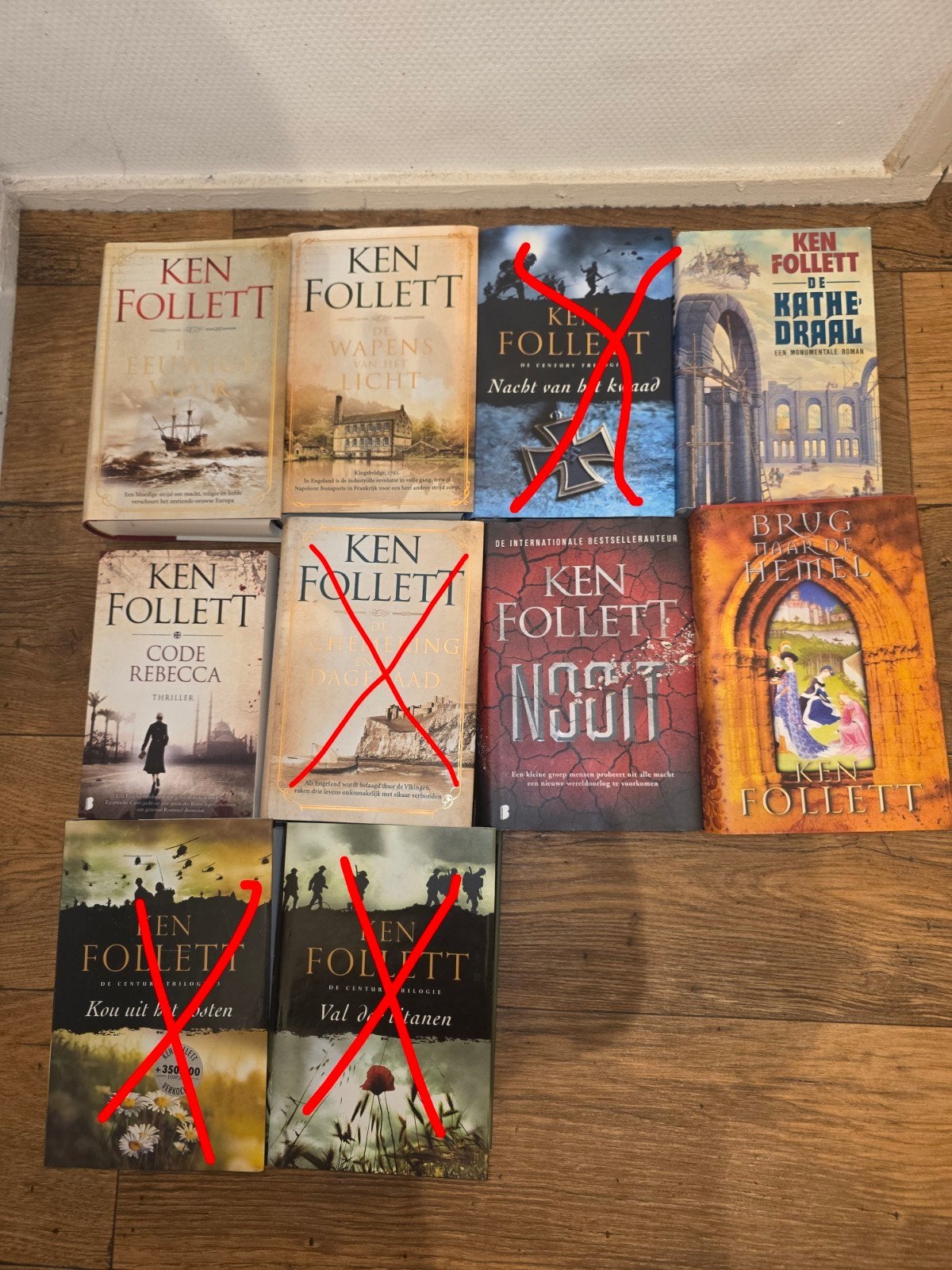 Ken Follett hardcover 5 boeken, en 1 paperback, Boeken, Verzenden, Zo goed als nieuw