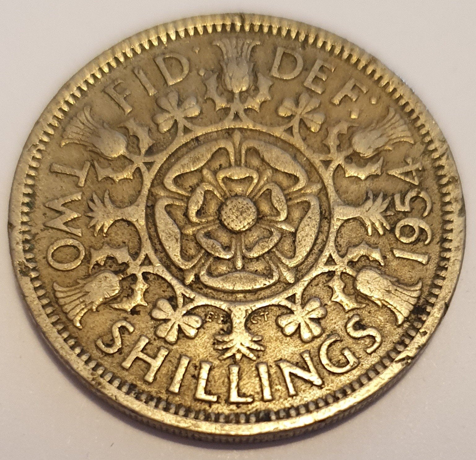 Zeldzame Britse Two Shillings munt 1954, Ophalen of Verzenden, Losse munt