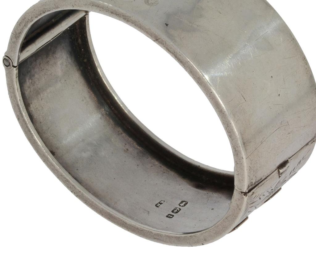 Brede slaven armband zilver Birmingham goud vintage dame, Sieraden, Tassen en Uiterlijk, Antieke sieraden, Verzenden, Goud, Armband
