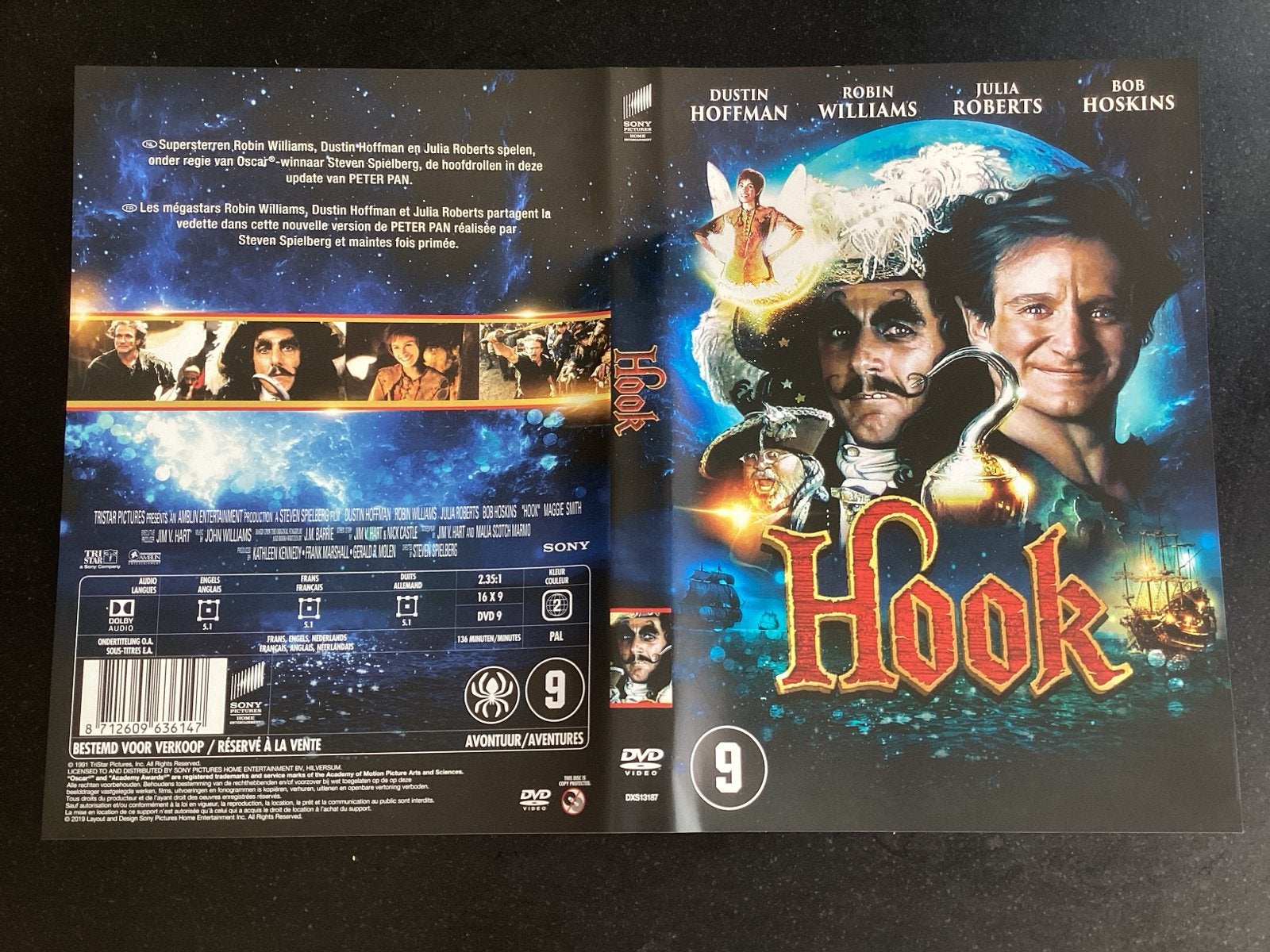 Hook DVD - Steven Spielberg, Robin Williams, Dustin Hoffman, Nederlands, Vanaf 9 jaar, Ophalen of Verzenden, Inclusief doosje