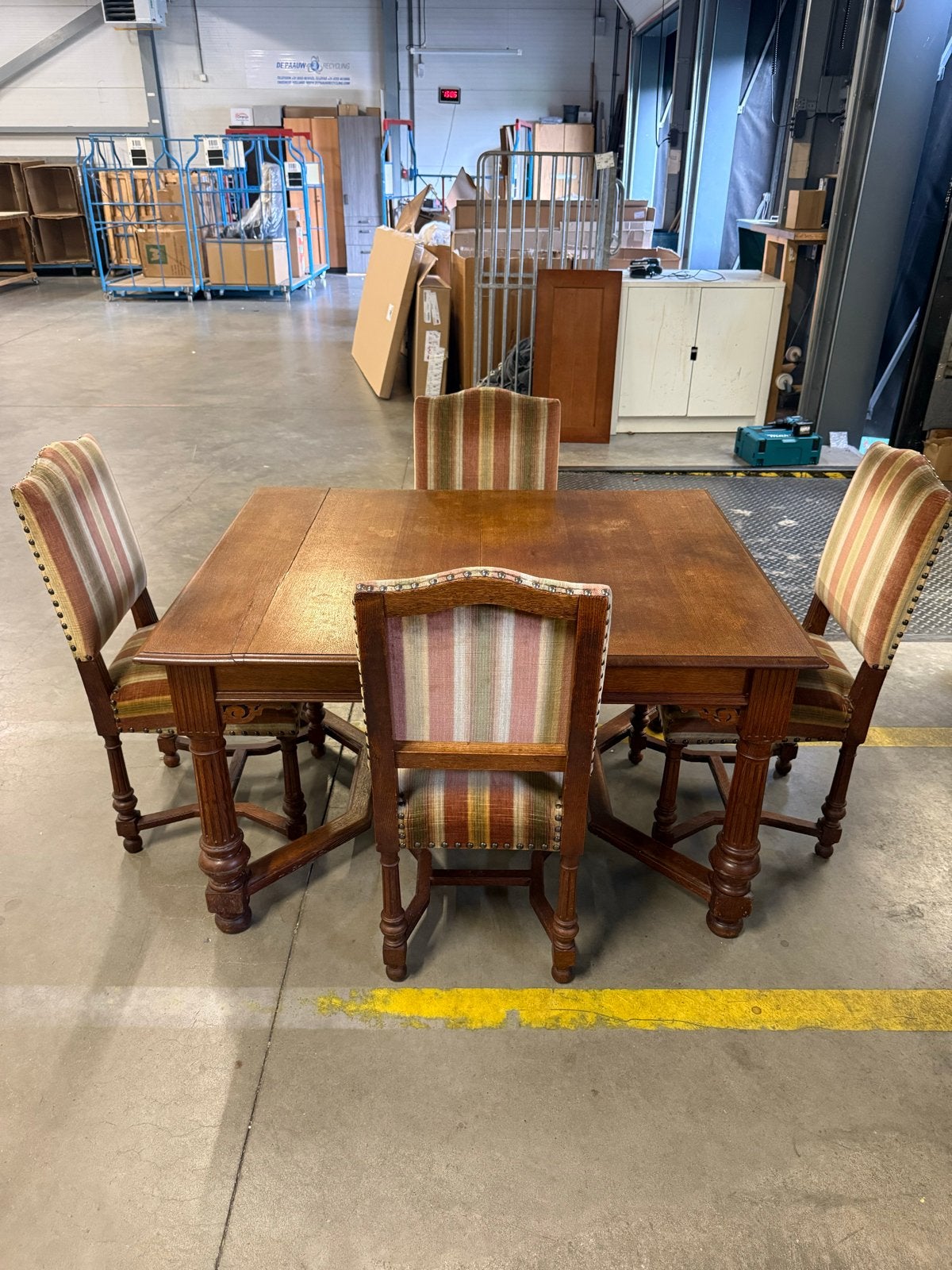 Antieke eiken eetkamerset Art Deco / jaren 30, Ophalen of Verzenden