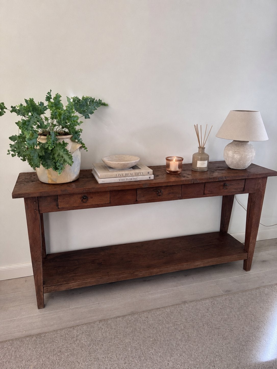 Teak houten dressoir, Huis en Inrichting, Ophalen, Zo goed als nieuw, 25 tot 50 cm, Rechthoekig