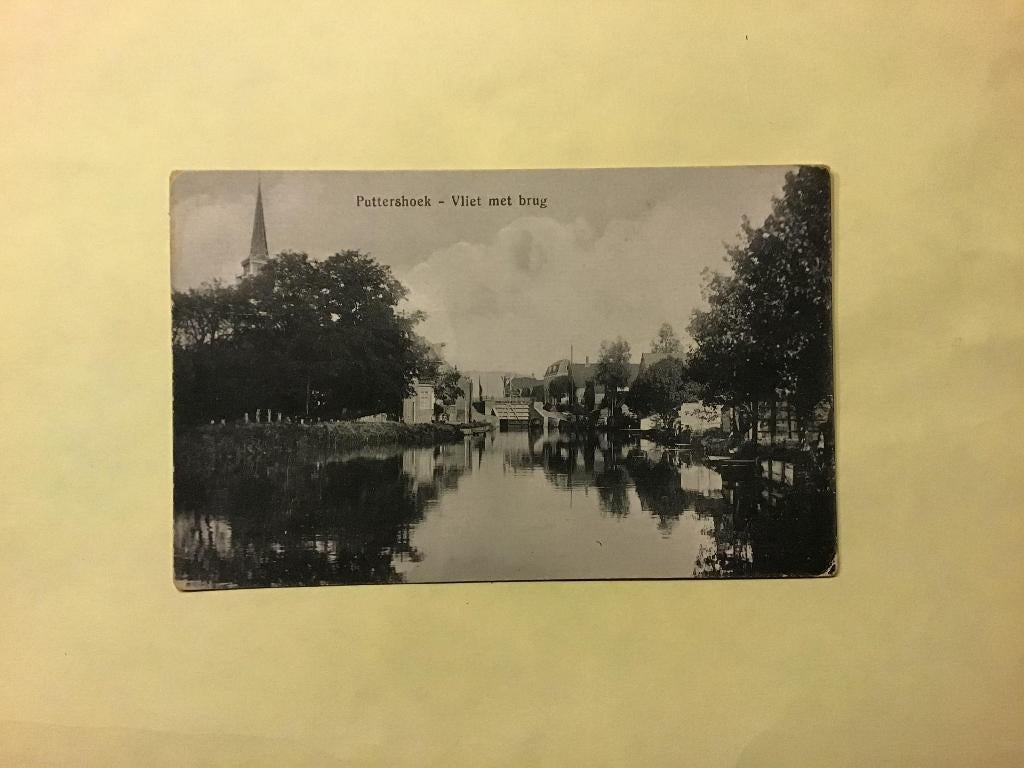 Puttershoek Vliet met Brug ca 1930, Verzamelen, Verzenden, 1920 tot 1940, Ongelopen, Zuid-Holland