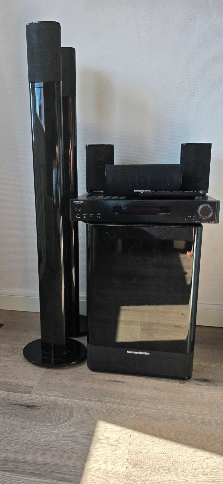 surround set harman kardon + onkyo tx-l50, Gebruikt, 70 watt of meer, 5.1-systeem, Overige spelers