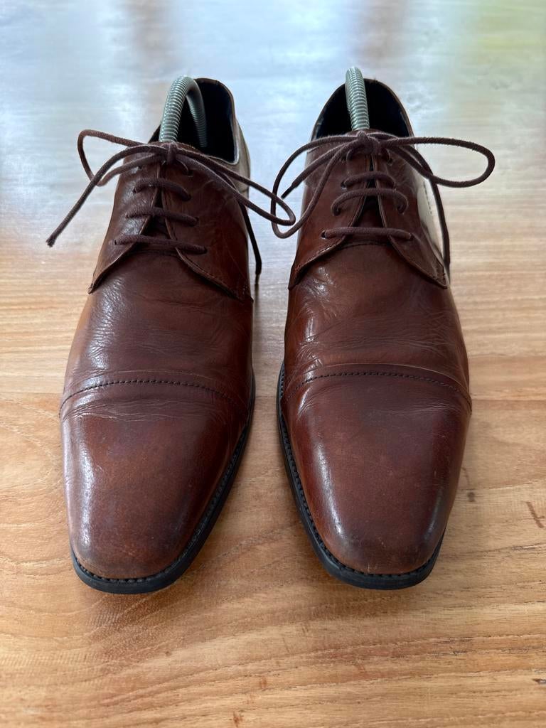 Gratis af te halen: Leren schoenen maat 43, Kleding | Heren, Schoenen, Ophalen, Gedragen, Bruin, Veterschoenen