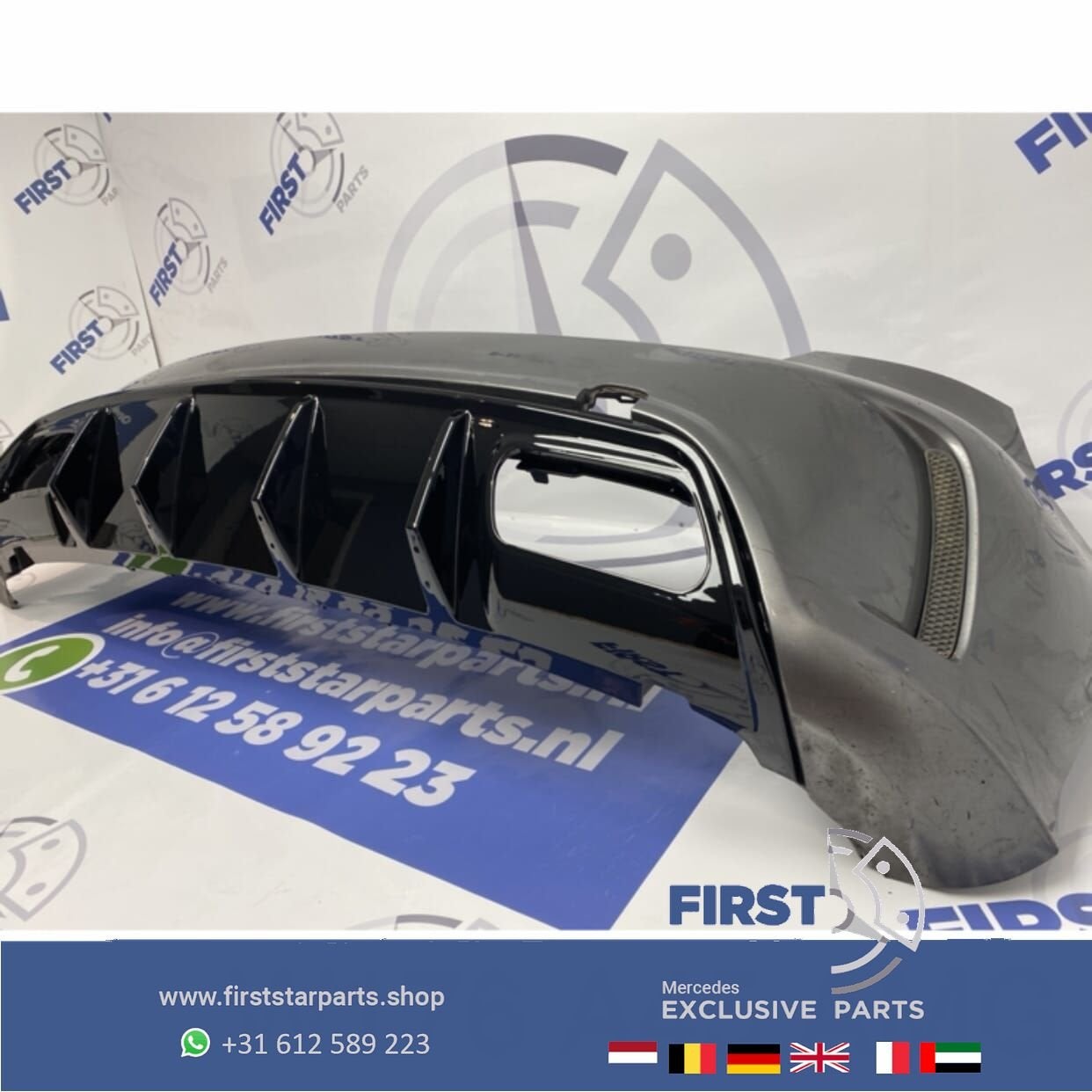 W176 A45 AMG Facelift ACHTERBUMPER + DIFFUSER 787 GRIJS orig, Gebruikt, -, Ophalen of Verzenden, Achter