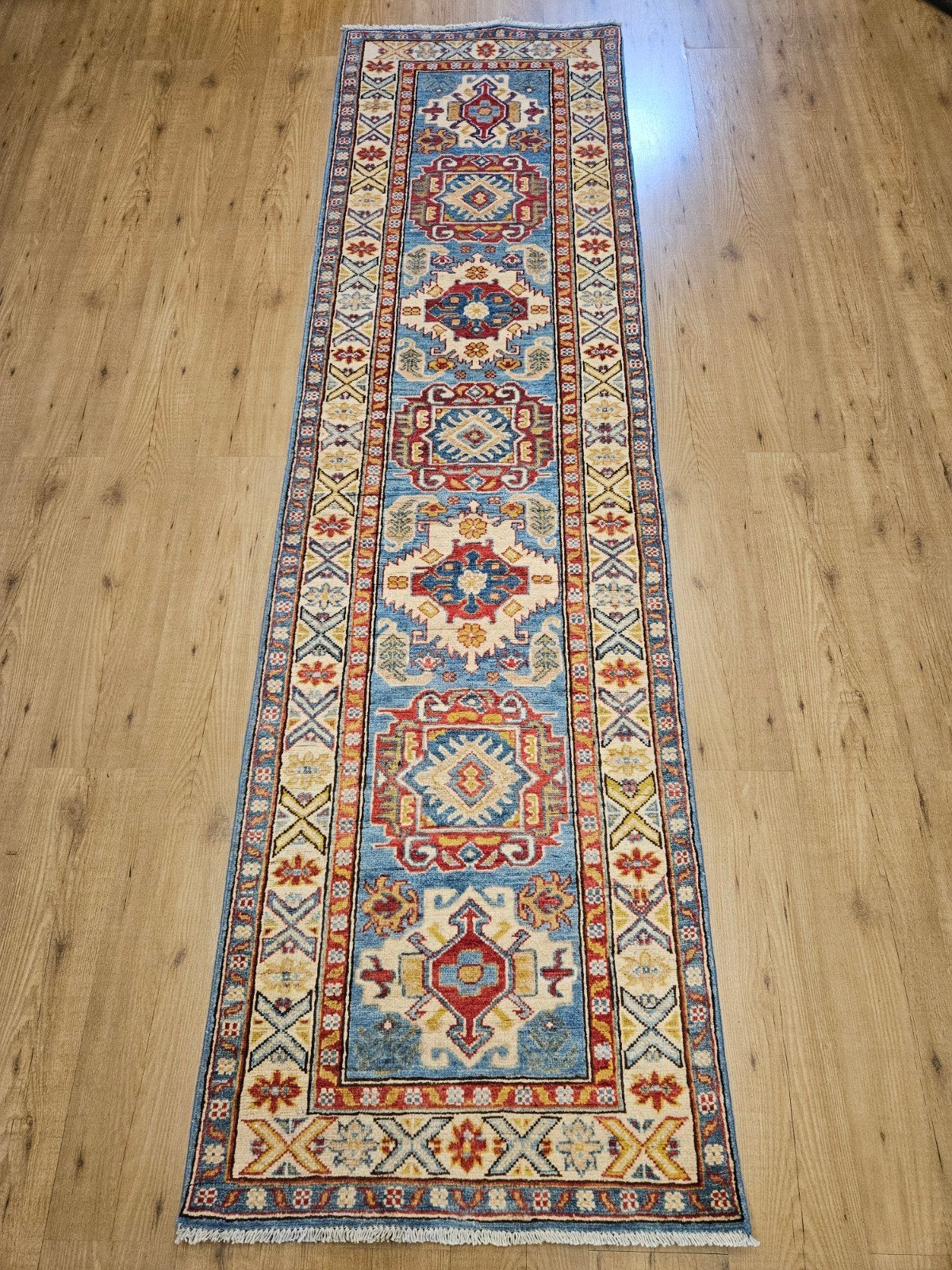 Handgeknoopt oosters tapijt loper kazak 285x80, Huis en Inrichting, Stoffering | Tapijten en Kleden, Info@SlatsAntiek.nl, Perzisch