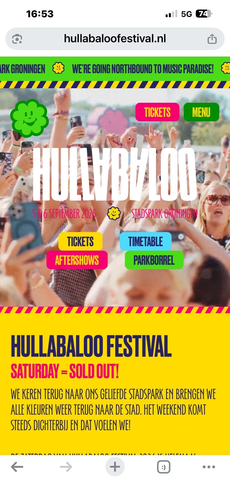 Gezocht: 3x hullabaloo kaarten voor zaterdag 5-09, Drie personen of meer