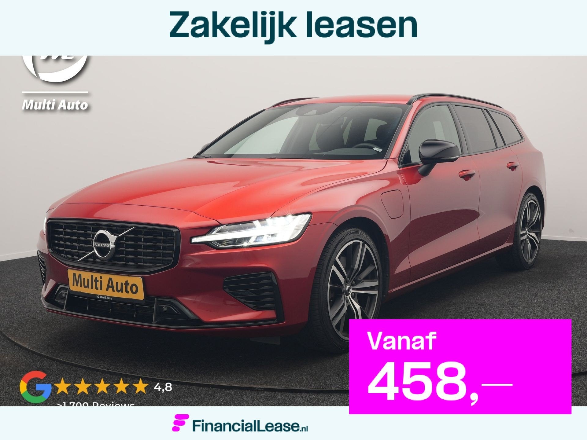 Volvo V60 T6 Recharge AWD R-Design PHEV 340pk Dealer O.H | T, Automaat, Gebruikt, Zwart, 4 cilinders
