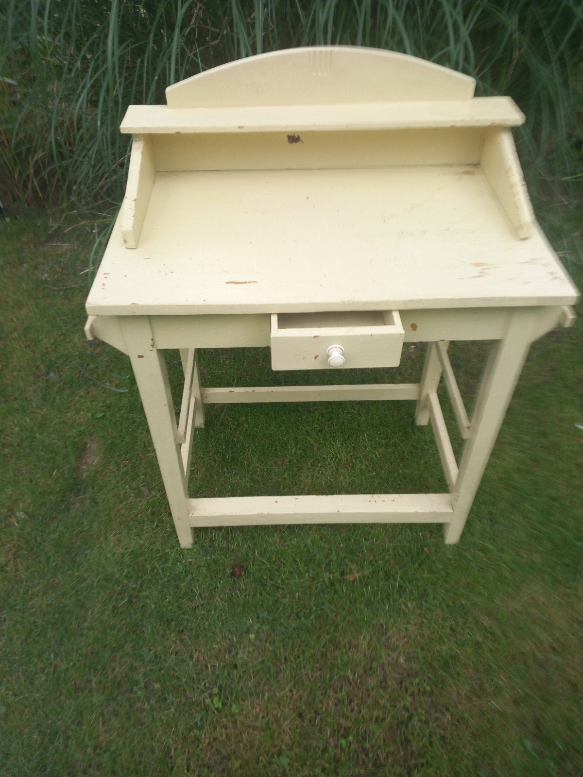 houten oud wastafeltje jaren 50/60, Huis en Inrichting, Tafels | Kaptafels, Ophalen of Verzenden, Gebruikt, 50 tot 100 cm, Minder dan 100 cm