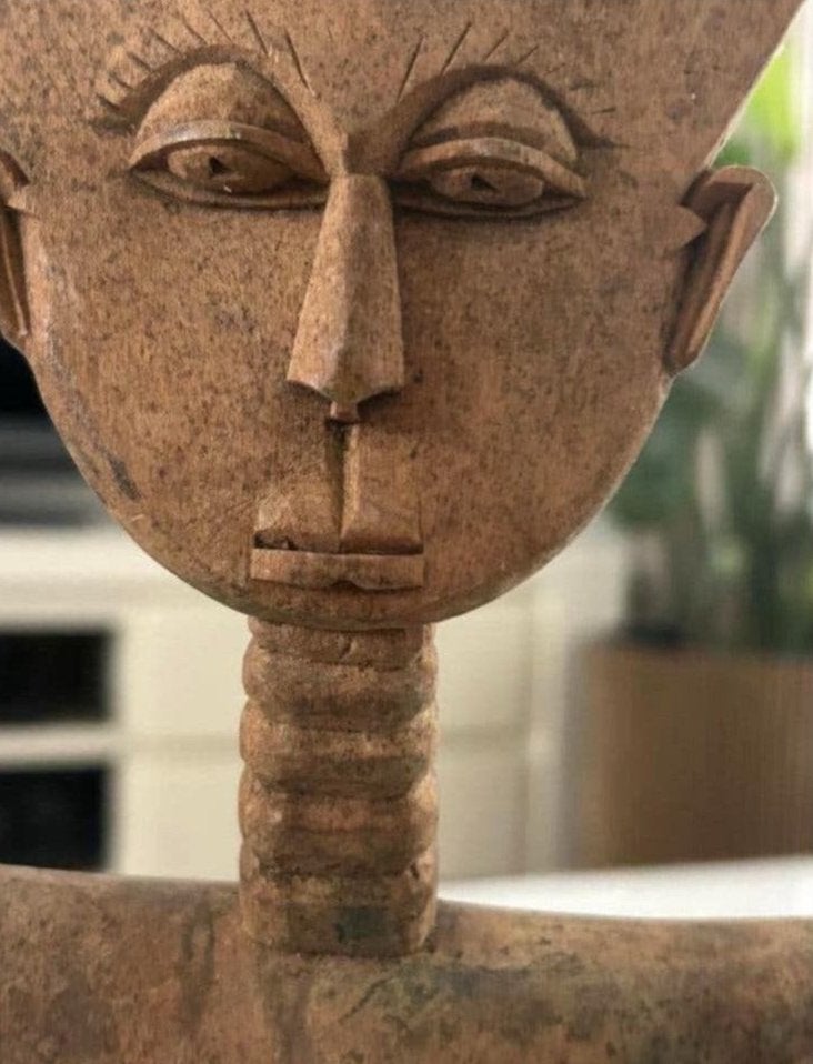 Antieke Ashanti Akua'ba Vruchtbaarheidspop - Ghana, Ophalen of Verzenden, Hout, Houtsnijwerk, Bruin