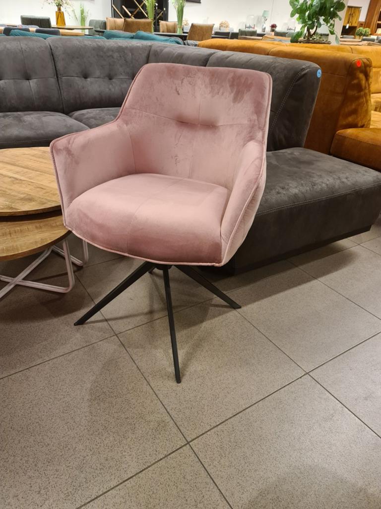 Nieuwe eetkamerstoel eleonora Pull draaibaar velvet roze, Huis en Inrichting, Stoelen, Nieuw, Vier, Hout, Kunststof, Metaal, Stof
