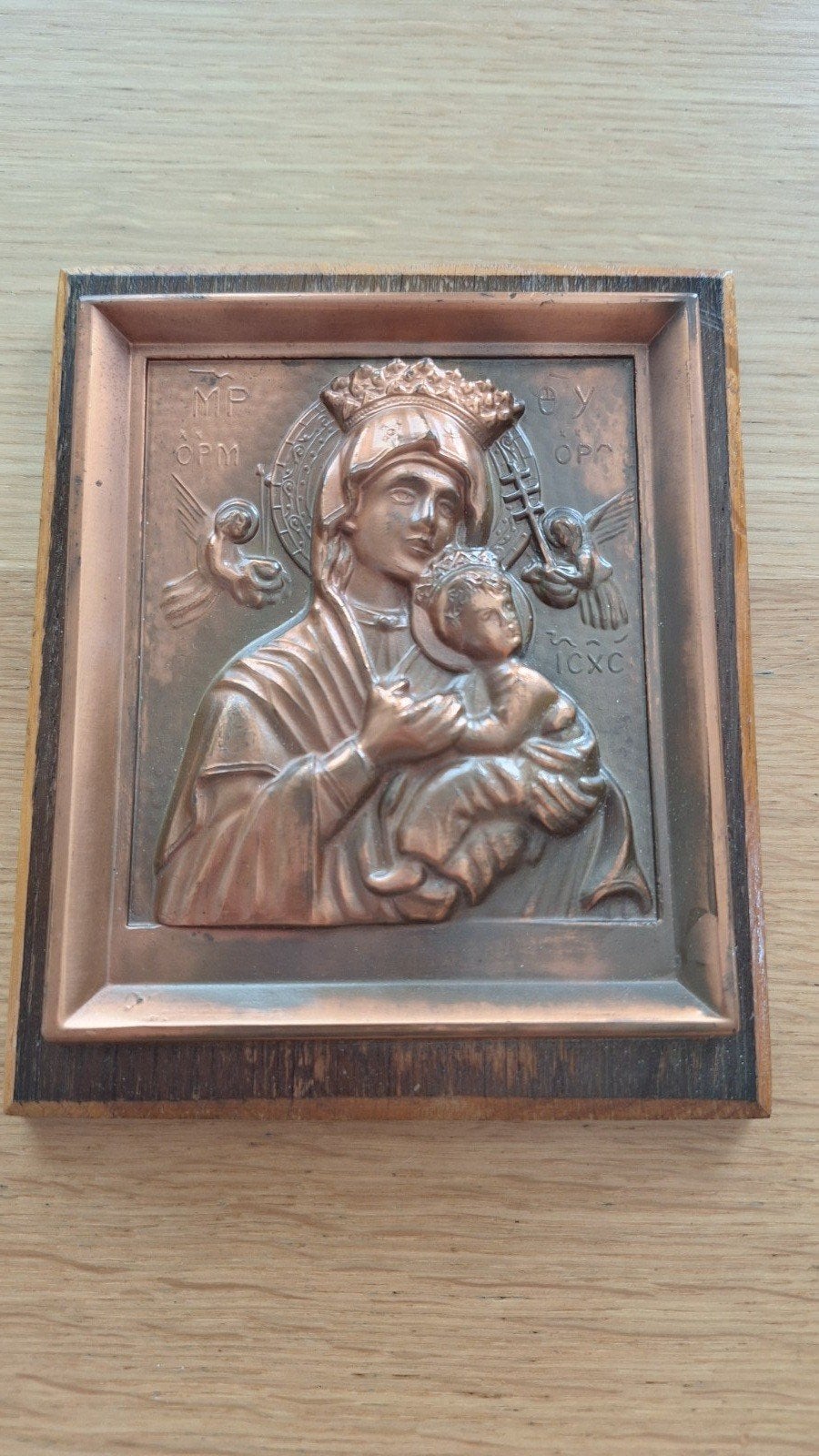Ikoon plaquette, Antiek en Kunst, Antiek | Religie, Ophalen of Verzenden