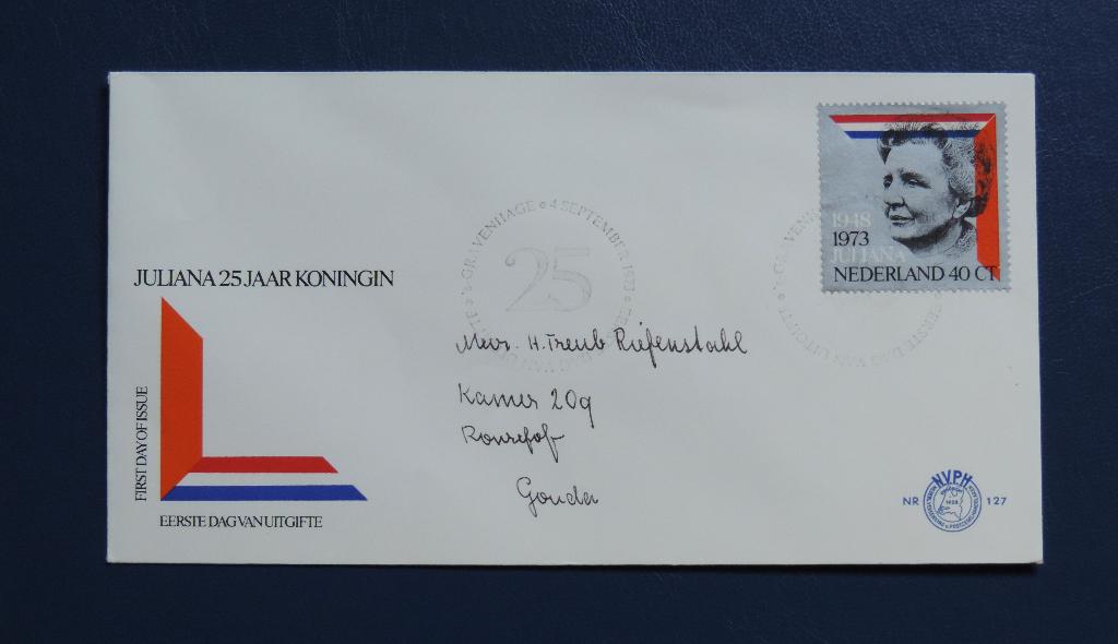 FDC nr 127 - 1973 - Juliana 25 jaar Koningin, Verzenden, Beschreven, Nederland