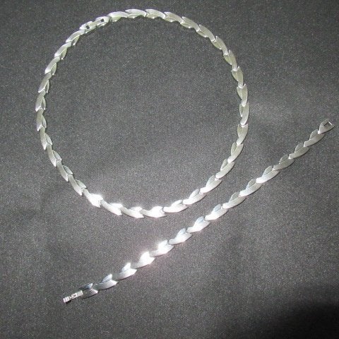 rvs ketting en armband mat/zilver, Ophalen of Verzenden, Zo goed als nieuw, Zilver, Overige materialen
