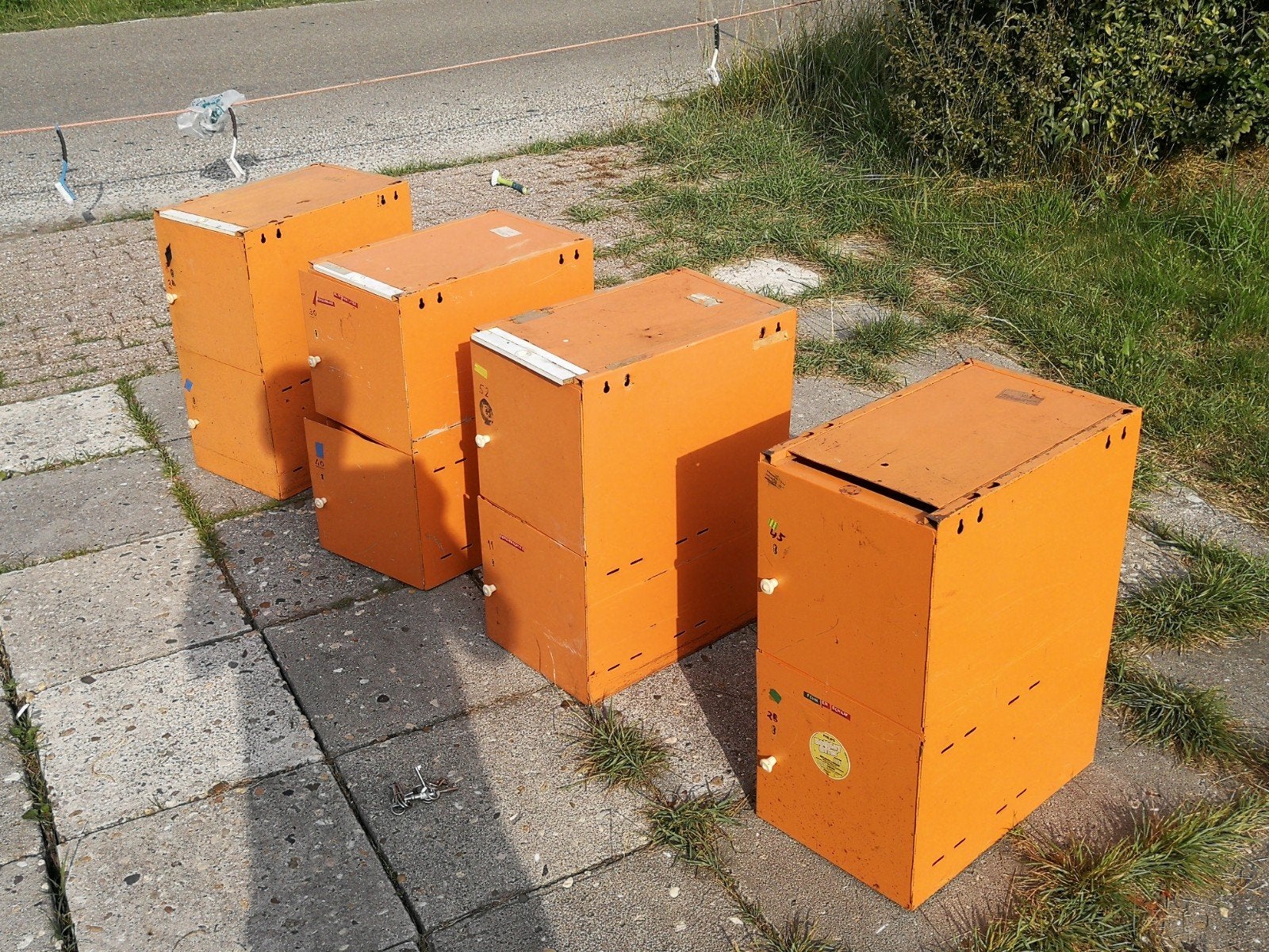 3 locker kastjes jaren 70. 50 cm hoog, 26 breed x 26 cm diep, Ophalen, Gebruikt, Jaren 70