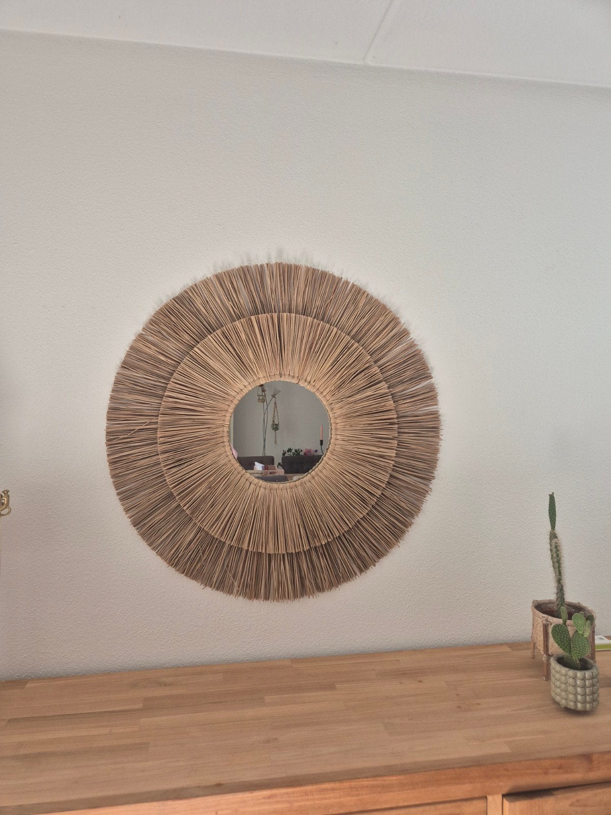 Spiegel boho style kan ook zonder spiegel opgehangen worden, Ophalen, Rechthoekig, Minder dan 50 cm, Minder dan 100 cm