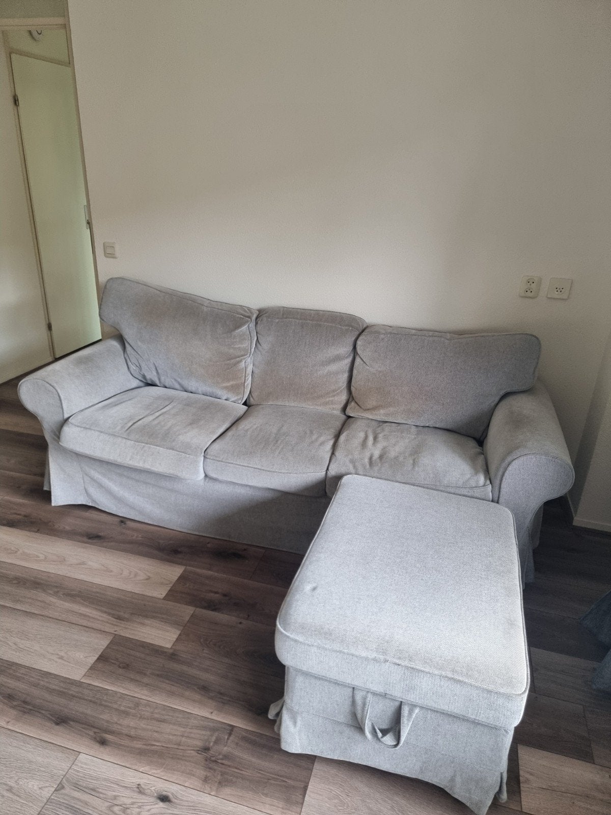 ektorp 3 zits met losse poef ektorp, Ophalen, Gebruikt, Driepersoons, 75 tot 100 cm